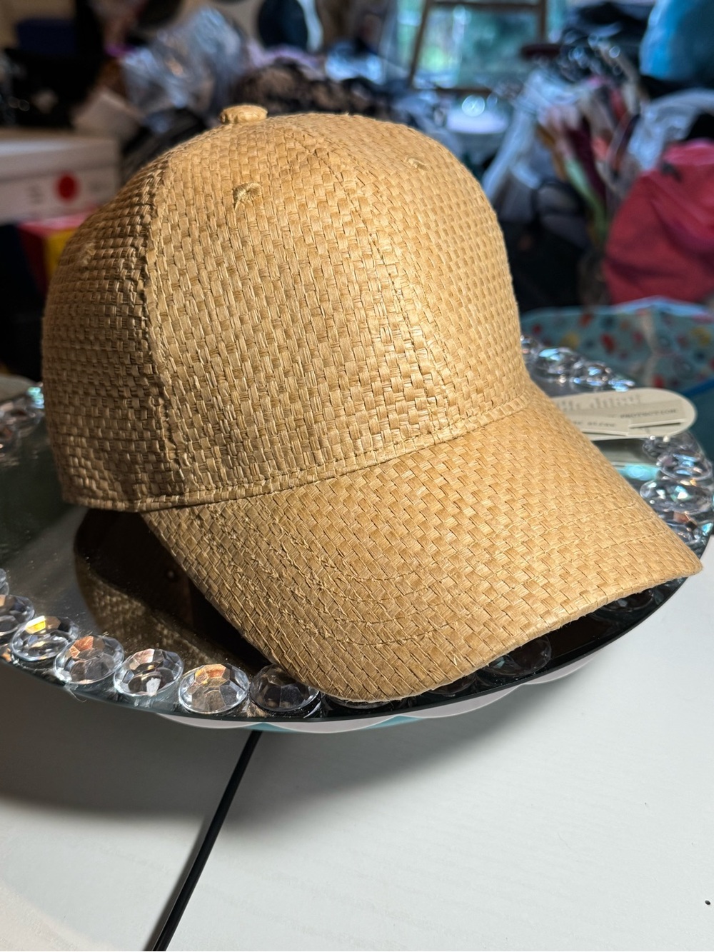 WYETH of California. Woven paper Straw Baseball Cap - Natural Tan NWT